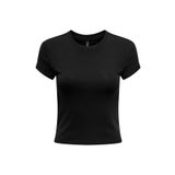 Only ONLELINA S/S O-NECK SHORT TOP JRS NOOS Kadın Siyah Bluz - 15320229
