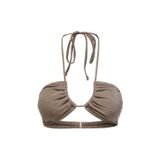 ONLY, ONLEMMY HALTERNECK BIKINI TOP, BEAVER FUR/SILVER FUR, XL