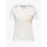 Only Onlenja S/S O-Neck Pocket Top Jrs Kadın Beyaz T-Shirt - 15369258