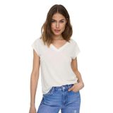 ONLY Onlfree S/S Modal V-Neck Noos Kadın T-Shirt - 15287041 Krem M