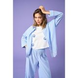 Only Onlgraces % 100 Pamuklu Relaxed Fit Uzun Kollu Gömlek Bayan Gömlek 15343165 - 05M-Mavi