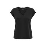 ONLY ONLHANNAH Kısa Kol V-Yaka T-Shirt, Siyah, L Beden, Kadın