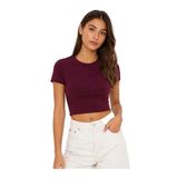 Only Onlhannah S/S O-Neck Short Top Kadın Crop T-shirt 15353070