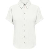 Only Onlıta S/s Lınen Look Shırt Tlr Kadın Beyaz Gömlek - 15371917 - 38