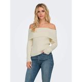 Only Onlkatia Life Ls Off Shoulder Kadın Kazak 15311830 - Krem - XL