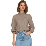 Only Onlkatia Regular Fit Yarım Balıkçı Yaka Örme Kazak Bayan Kazak 15324678 - Açık Kahve - XL