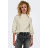 Only Onlkatia Regular Fit Yarım Balıkçı Yaka Örme Kazak Bayan Kazak 15324678 - Krem