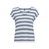 ONLY ONLLIRA LIFE S/S V-NECK TOP JRS NOOS Kadın Mavi Bluz - 15252103