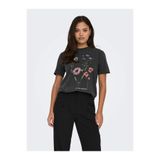 ONLY Onllucy Reg S/S Top Jrs Noos Kadın T-shirt, Antrasit, M Beden
