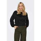 Only Onllulu Regular Fit Bisiklet Yaka Örme Kazak Bayan Kazak 15350650 - Siyah - XL