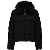 Only OnlMaggi Kadın Kürk Detaylı Şişme Mont Siyah (15322000) - Black