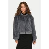 Only Onlmanny Regular Fit Kolej Yaka Yumuşak Tüylü Mont Bayan Mont 15322405 - S - Kömür