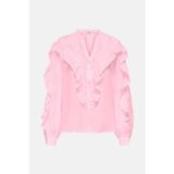 Only Onlmarriah Regular Fit V Yaka Düğmeli Bayan Bluz 15372232 PEMBE