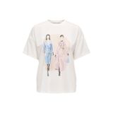 ONLY ONLMELINA S/S LADIES TOP BOX JRS Kadın Cloud Dancer T-Shirt - 15342876
