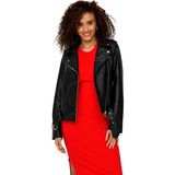 Only Onlmille Faux Leather Biker Jacket Otw Kadın Ceket Siyah (15357332) - Black - XS