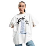 ONLY ONLMONI OVERSIZE S/S CITY TOP BOX JRS Kadın Tişört Kirli Beyaz ' M
