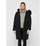 Only Onlmonıca Kapüşonlu Cepli Uzun Şişme Mont Kadın Mont 15205637 - Siyah