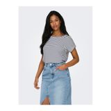 ONLY ONLMOSTER STRIPE S/S O-NECK TOP JRS NOOS Kadın Beyaz Bluz - 15206243