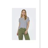 Only Onlmoster Strıpe S/S O-Neck Top Jrs Noos Kadın Gri Bluz - 15206243