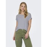 Only Onlmoster Stripe S/s O-Neck Top Jrs Noos Kadın T-Shirt - Beyaz