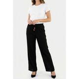 Only Onlnele Wide Leg Geniş Paça Belden Bağlamalı Pantolon Bayan Pantolon 15370054 - Siyah - XS - 32