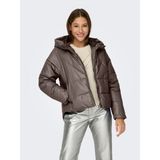 Only Onlnewanja Faux Leather Puffer Kadın Mont - Kahverengi