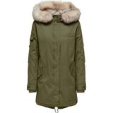Only Onlnewmay Haki Kadın Uzun Kol Parka Suni Kürk Detaylı Konforlu Tasarım 15295414 - XS