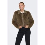 Only Onlnoeme Regular Fit Klasik Yaka Yumuşak Tüylü Düğmeli Mont Bayan Mont 15356776 - XS - Kahverengi