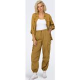 Only Onlpamala Pamuklu Relaxed Fit Kargo Bayan Pantolon 18795 Hardal