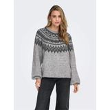 Only Onlreykja Ls O-Neck Knt Kadın Gri Kazak - 15353221