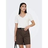 Only Onlrilla S/s V-Neck Lace Top Jrs Kadın T-Shirt Beyaz (15369760)