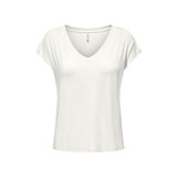 ONLY ONLRILLA S/S V-NECK TOP JRS Kadın Beyaz T-Shirt - 15315776