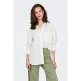 Only ONLSALINA L/S SHIRT WVN N KIRIK BEYAZ Kadın Gömlek - XS