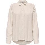 Only Onlsiesta Keten Karışımlı Oversize Fit Önü Kısa Arkası Uzun Gömlek Bayan Gömlek 15347208 - Açık Bej