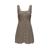 Only Onlsıesta Lınen Bl Short Strap Dress Pnt Kadın Gri Elbise - 15370390