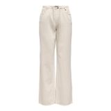 Only Onlsilla Pamuklu Regular Fit Yüksek Bel Geniş Paça Bayan Pantolon 15364334 TAŞ