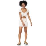 ONLY, ONLSUMMER LIFE CROPPED S/S TOP EX KNT, Kadın, Tişört, Ecru, L