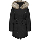Only Onlsylvı Kadın Siyah Kapüşonlu Parka Ceket - XS