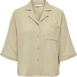 Only Onlthyra Ss Shırt Noos Wvn Bej Kadın Gömlek 15267839 - XL