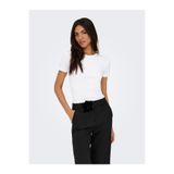 ONLY ONLVAL S/S O-NECK TOP JRS Kadın Beyaz T-Shirt - 15369240