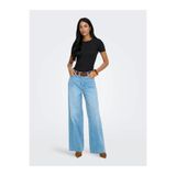 ONLY ONLVAL S/S O-NECK TOP JRS Kadın Siyah T-Shirt - 15369240