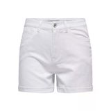 ONLY ONLVEGA HW MOM DNM SHORTS NOOS Kadın Beyaz Denim Şort - 15230571