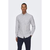 ONLY ONSALVARO Erkek Slim Fit Oxford Cizgili Uzun Kollu Gömlek