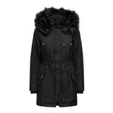 ONLY Parka Kaban , XS, Bilinmeyen, Siyah, Kadın