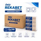 Only Rekabet Z Katlama Dispenser Havlu 12X100 Yaprak 2 Kat 20X19 Cm 1200 Yaprak