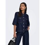 Only ShopINN Onlbelle S/s Shırt Dnm Gua Noos Kadın Mavi Gömlek - 15347084 - XS