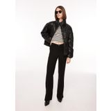 Only Siyah Kadın Mont ONLANJA FAUX LEATHER OVERSIZE PUFFE