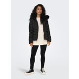 Only Siyah Kadın Mont ONLELLAN QUILTED HOOD JACKET CC OTW