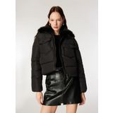Only Siyah Kadın Mont ONLMAGGI FUR PUFFER LIFE CC OTW