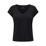 ONLY Siyah Kadın Tişört ONLRILLA S/S V-NECK TOP JRS, S
